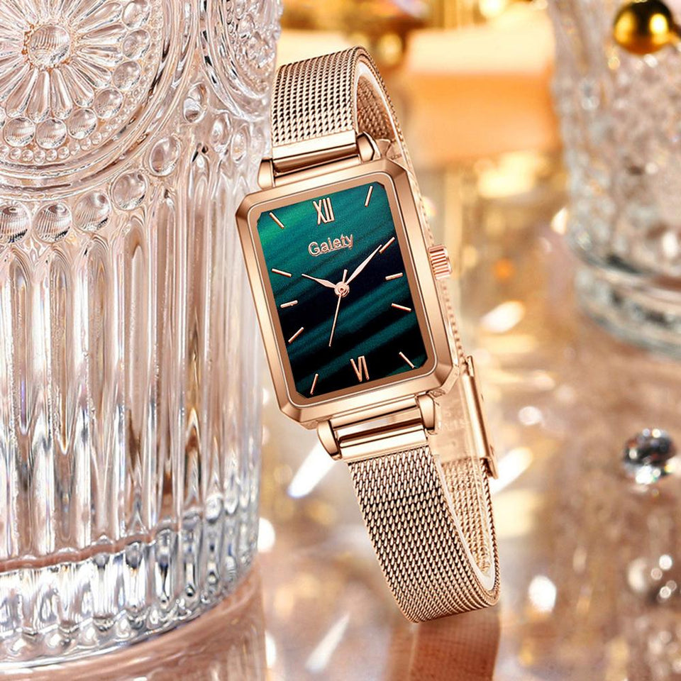 Beauty CYGlobal ™- Duo Montre à Quartz & Bracelet Gaiety  DIAMANT DORE