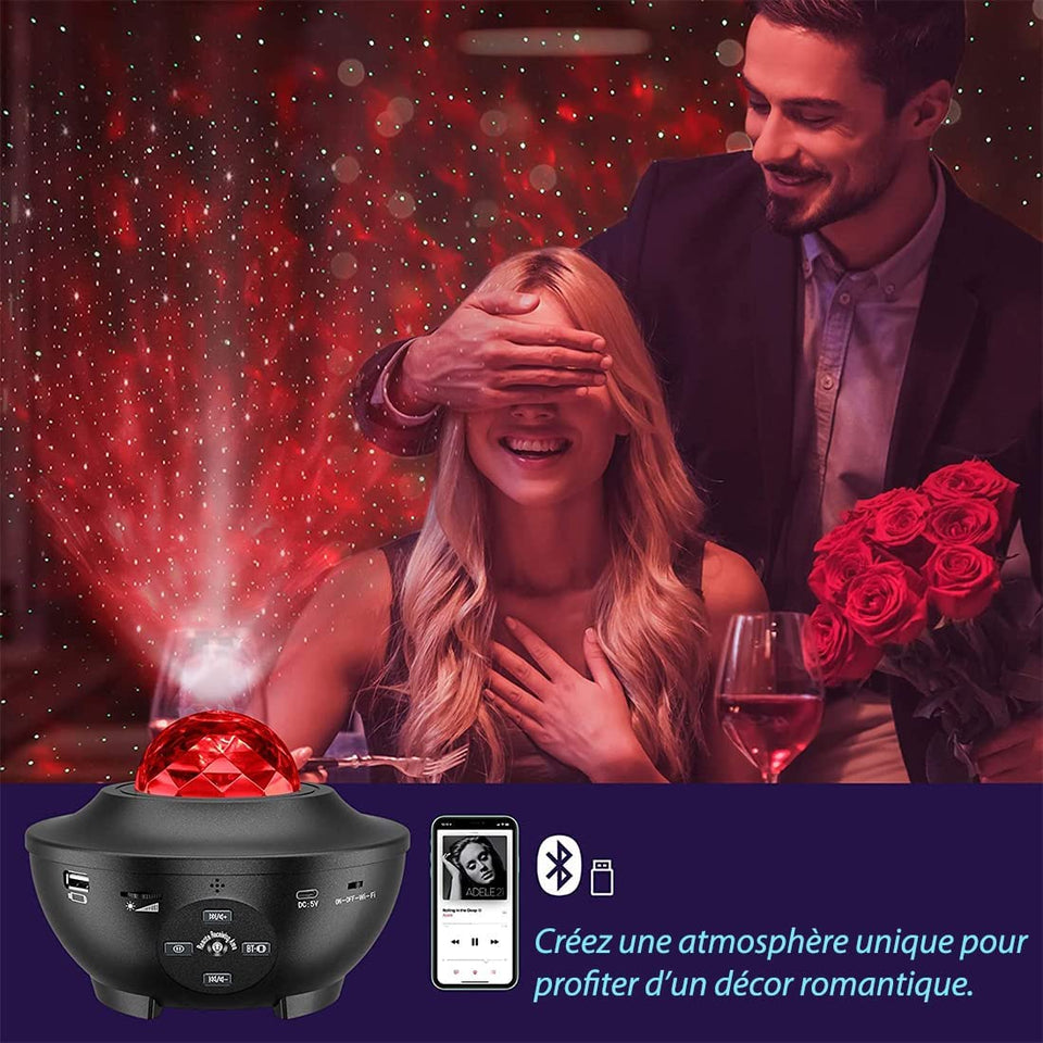 Beauty CYGlobal ™- Projecteur laser Galaxy "ciel étoilé" connecté avec haut-parleurs